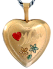 L4001 Mom with flowers heart locket