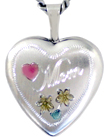 sterling mom with flowers locket