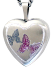 sterling 2 butterflies 16 heart locket