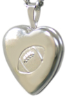 sterling football heart locket