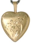 L4026 16 heart locket with flowers