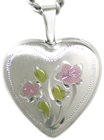 16 heart locket with flowers