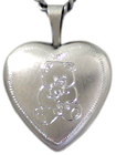sterling 16 heart teddy bear locket