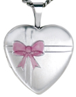 L4064 bow ribbon heart locket