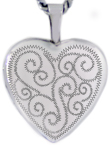 L4085 quilted 16mm heart locket