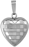 L4111 checkboard pattern 16 heart locket