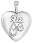 L4114 mother and child heart locket