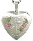 sterling cross with heart locket