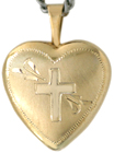 16 heart locket with cross