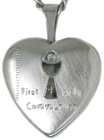 sterling 16mm heart locket with communion