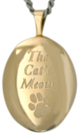 L7010 gold Cats Meow oval locket
