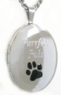 oval cat locket with color paw