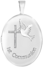 L7069 oval first communion locket
