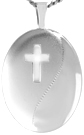 L7081 16mm oval locket with cross