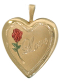 L5008 Love with rose heart locket
