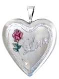 L5008 love with rose sterling locket