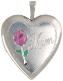 L5010K sterling 20mm heart locket with mum