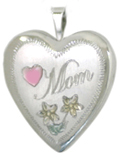 mom with flowers heart locket