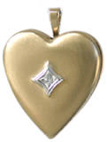 gold embossed locket with diamond