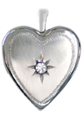 20mm heart locket with stone
