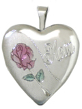 silver mom with rose locket