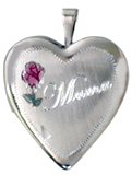 L5054 sterling mama heart locket