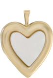 L5091 20mm heart locket with MOP stone inlay