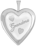 L5110 sterling grandma heart locket