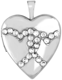 L5135 20mm heart with crystal hearts