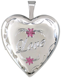 L5147 Love with flowers heart locket