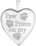L5165 Paw Prints on my heart pet locket