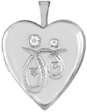 L5187 mother daughter locket with crystals