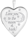 L5204A sterling love you to the moon heart locket
