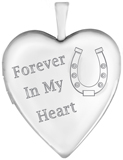 L5209CR equestrian horse cremation heart locket