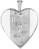 L5212 horseshoes horse heart locket