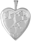 L5214 lines hearts 20mm heart locket