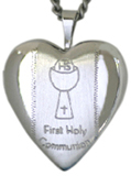 sterling communion heart locket