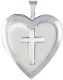 L5039 Emb cross heart locket