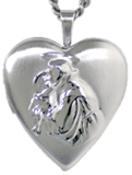 embossed saint anthony heart locket