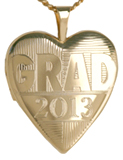 Gold Graduate heart locket
