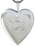 20mm heart locket with diamond lotus