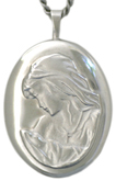 sterling 20 oval locket mother and child