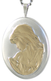 L8004 two tone mother and child locket