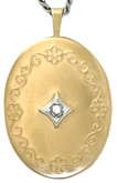 L8005 20 oval locket with stone