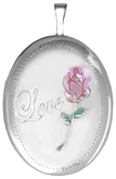 L8015 20mm oval locket with rose