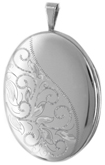 L8042 sterling oval locket with scrolls