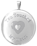 L1089A You touched my heart with paw round locket