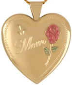 gold Mom 25mm heart locket