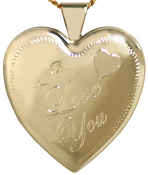 L6012 gold I Love You heart locket