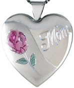 L6015 Mum Rose 25 heart locket